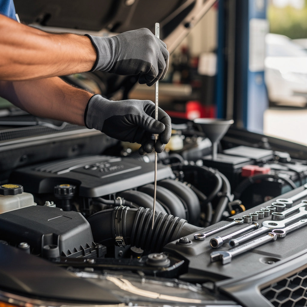 James Automotive Services technician performing professional vehicle maintenance and inspection in San Diego